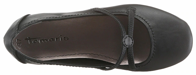 Tamaris Ballerina »Caterina« Flats, Festtagsmode, Slipper mit Gummizugriemchen