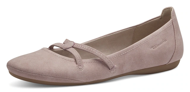 Tamaris Ballerina »Caterina« Flats, Festtagsmode, Slipper mit Gummizugriemchen