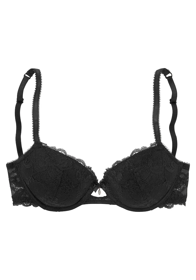 LASCANA Push-up-BH », BH mit Bügel, Spitzen-BH« mit herausnehmbaren Kissen, sexy Dessous
