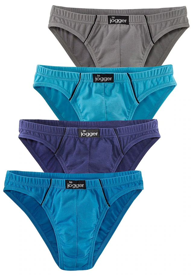 le jogger® Slip »Minislip« Packung, 4 Stk. , knappe Form, schöne Farben mit kontrastfarbenen Pipings