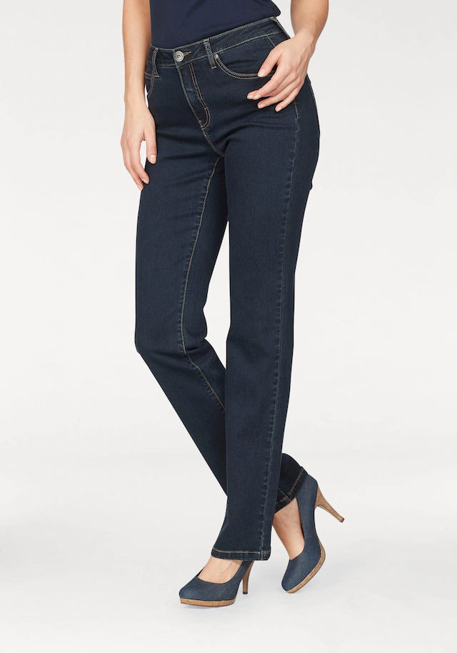 Arizona Gerade Jeans »Curve-Collection« hohe Leibhöhe, rinsed Waschung, cleaner Look