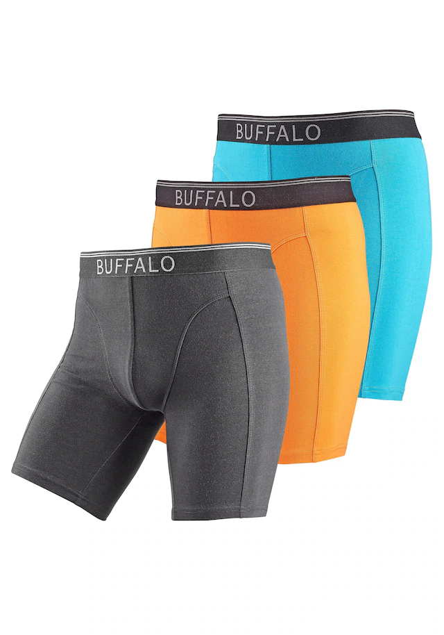 Buffalo Langer Boxer »Boxershorts für Herren« Packung, 3 Stk. mit langem Bein, ideal auch für Sport und Trekking