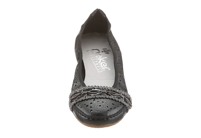 Rieker Ballerina Slipper, Flache Schuhe mit Rundum-Gummizug