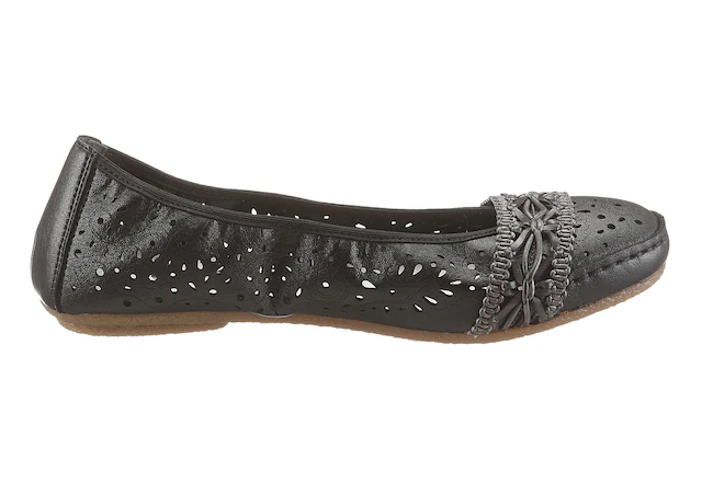 Rieker Ballerina Slipper, Flache Schuhe mit Rundum-Gummizug