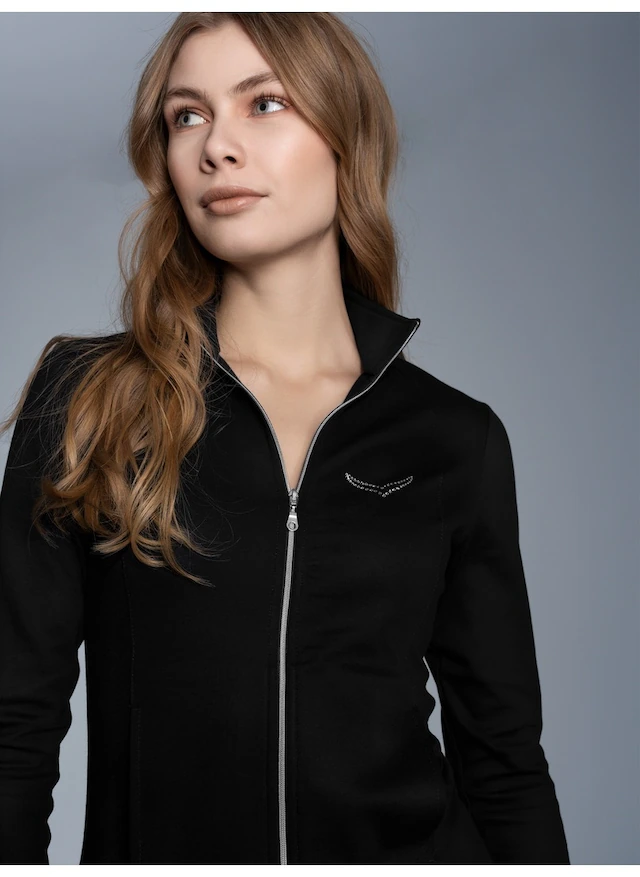 Trigema Sweatjacke »TRIGEMA Jacke mit Kristallsteinen« 1 Stk.