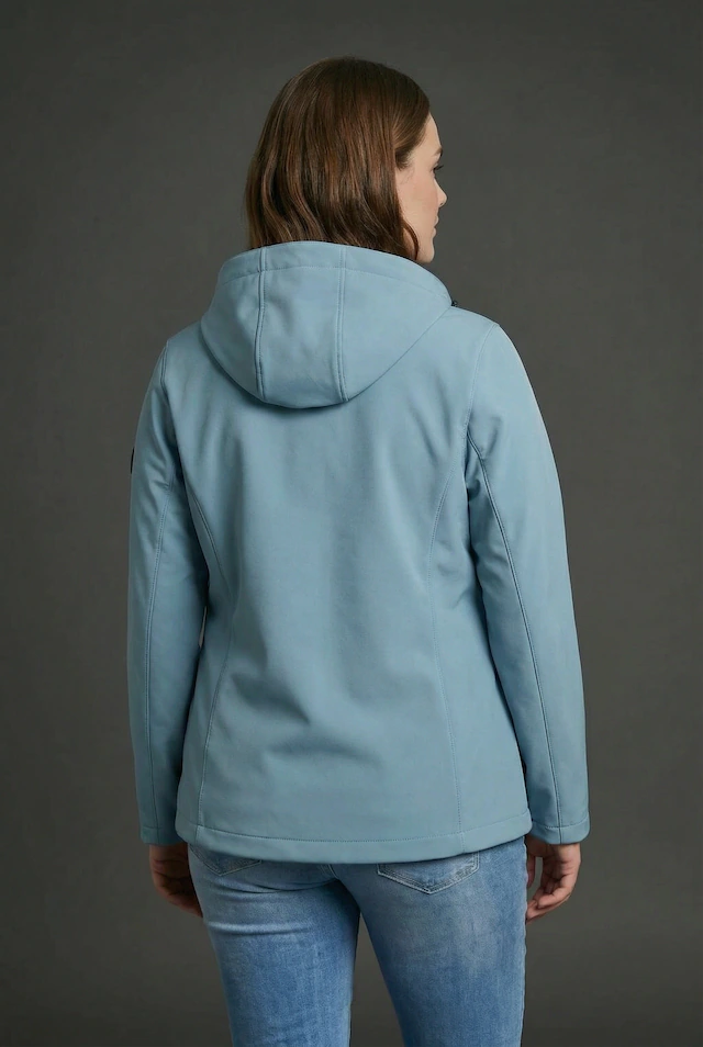 Polarino Softshelljacke mit Kapuze für den Übergang, aus Softshell, wasserabweisend, winddicht