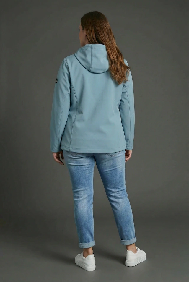 Polarino Softshelljacke mit Kapuze für den Übergang, aus Softshell, wasserabweisend, winddicht