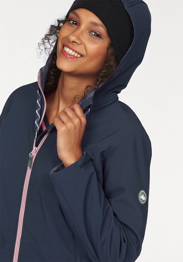 Polarino Softshelljacke mit Kapuze für den Übergang, aus Softshell, wasserabweisend, winddicht