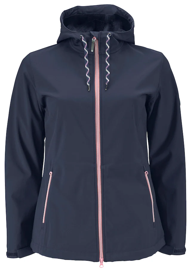 Polarino Softshelljacke mit Kapuze für den Übergang, aus Softshell, wasserabweisend, winddicht