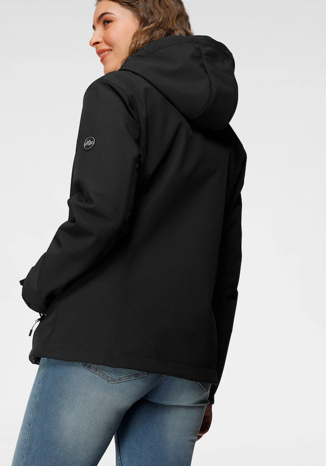 Polarino Softshelljacke mit Kapuze für den Übergang, aus Softshell, wasserabweisend, winddicht
