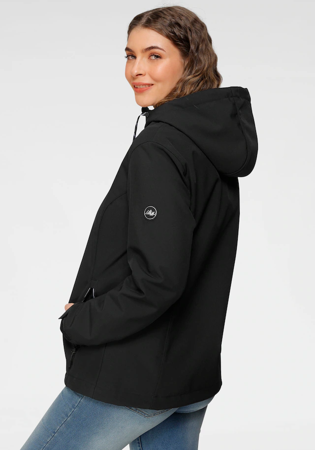Polarino Softshelljacke mit Kapuze für den Übergang, aus Softshell, wasserabweisend, winddicht