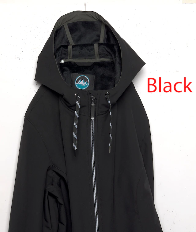 Polarino Softshelljacke mit Kapuze für den Übergang, aus Softshell, wasserabweisend, winddicht