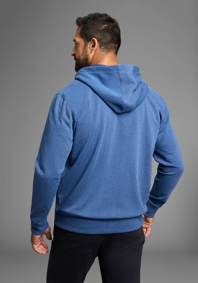 Man's World Kapuzensweatjacke mit kontrastfarbigem Innenfutter