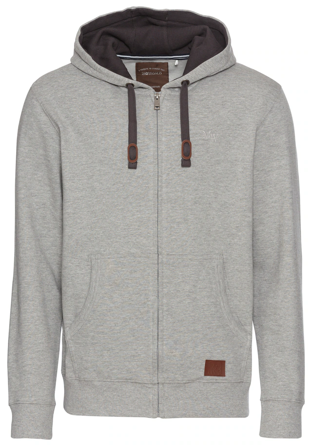 Man's World Kapuzensweatjacke mit kontrastfarbigem Innenfutter