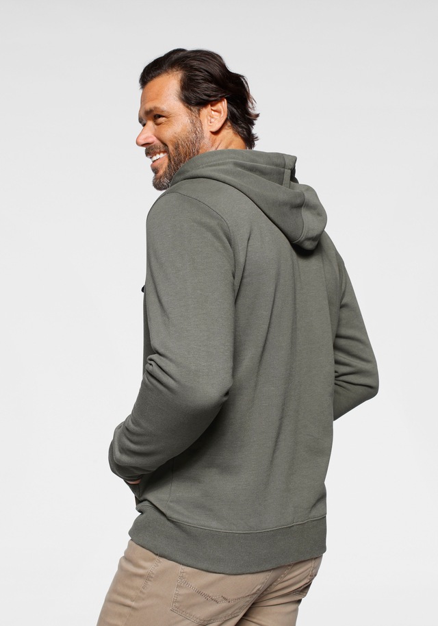 Man's World Kapuzensweatjacke mit kontrastfarbigem Innenfutter