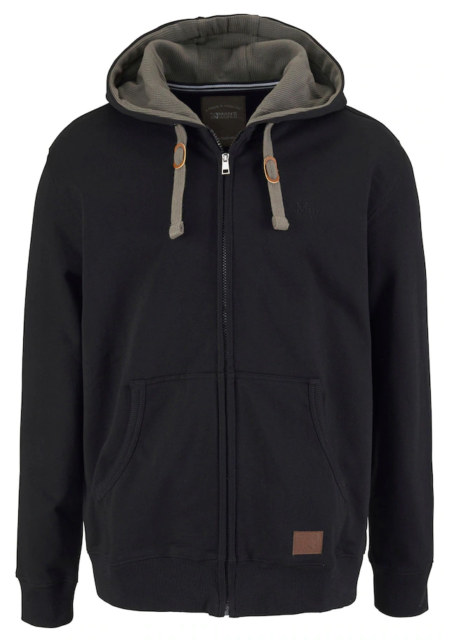 Man's World Kapuzensweatjacke mit kontrastfarbigem Innenfutter