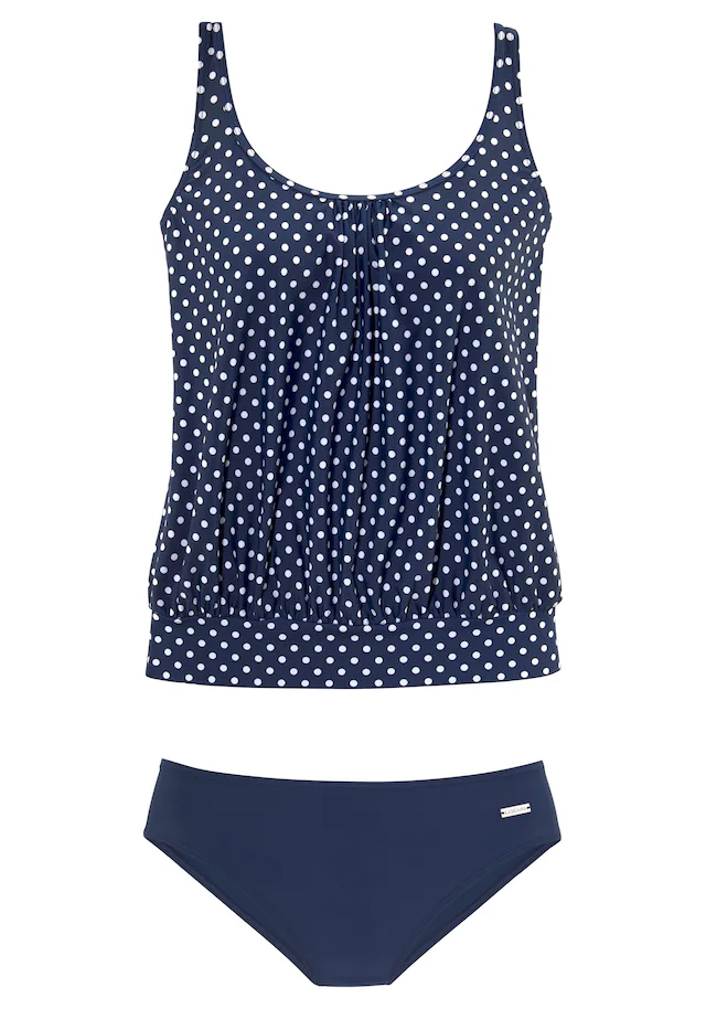 LASCANA Oversize-Tankini im modischen Pünktchen-Design