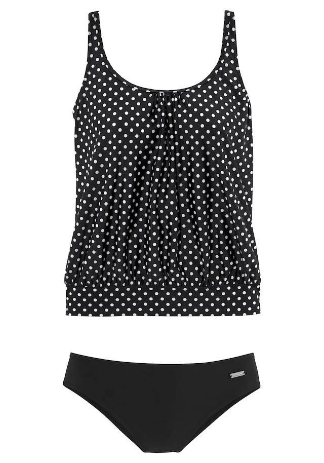 LASCANA Oversize-Tankini im modischen Pünktchen-Design