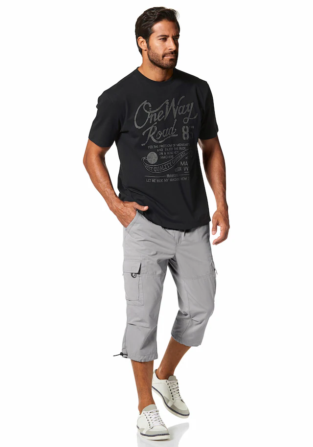 Man's World T-Shirt Kurzarm, Regular Fit, mit Print, Rundhals, im Used-Look