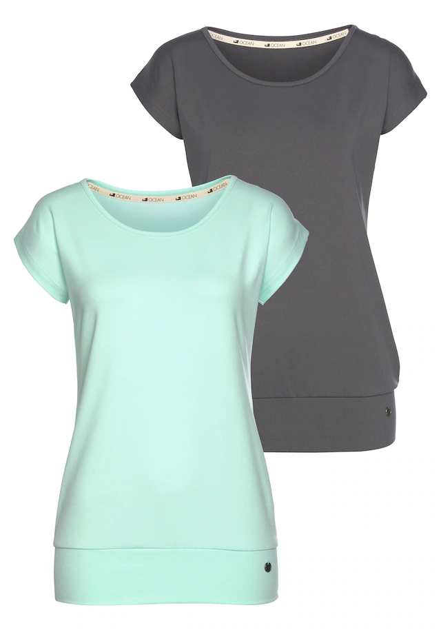 Ocean Sportswear Yoga & Relax Shirt »Soulwear - Essentials Yoga Shirts« Packung, 2er-Pack, leicht überschnittene Schultern, längerer Schnitt