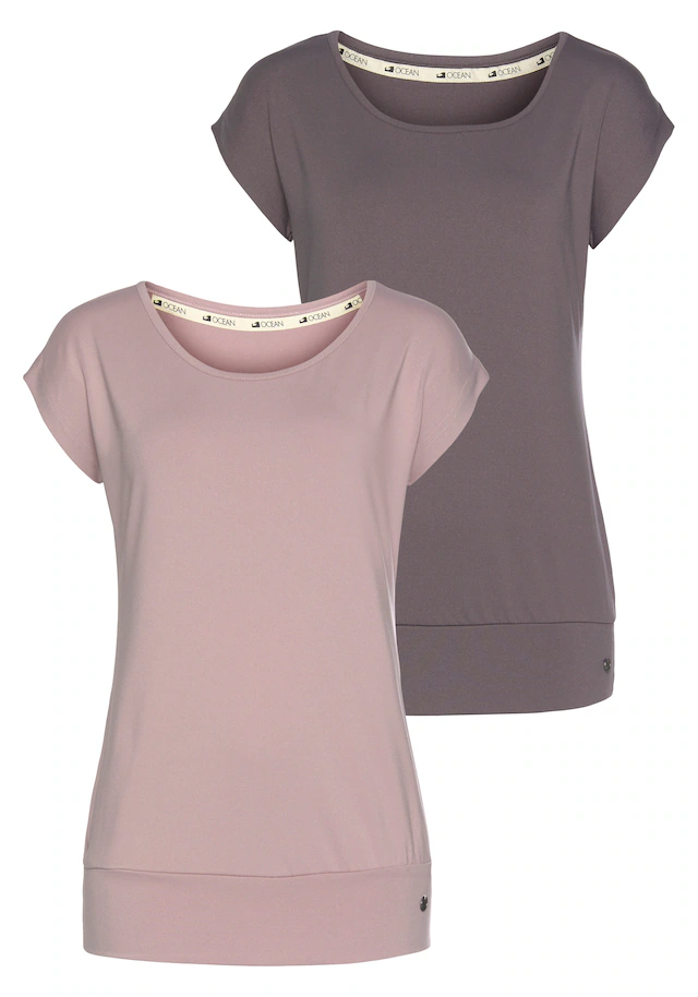 Ocean Sportswear Yoga & Relax Shirt »Soulwear - Essentials Yoga Shirts« Packung, 2er-Pack, leicht überschnittene Schultern, längerer Schnitt