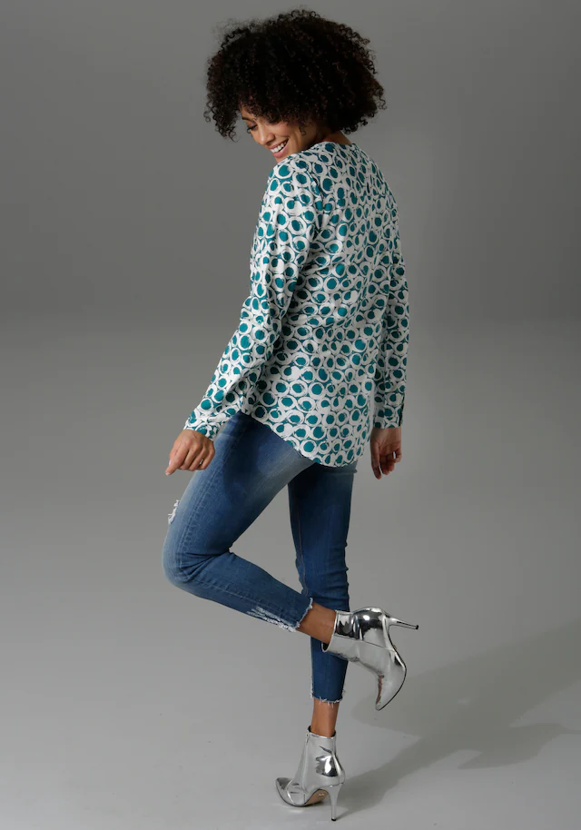 Aniston CASUAL Schlupfbluse mit krempelbaren Ärmeln