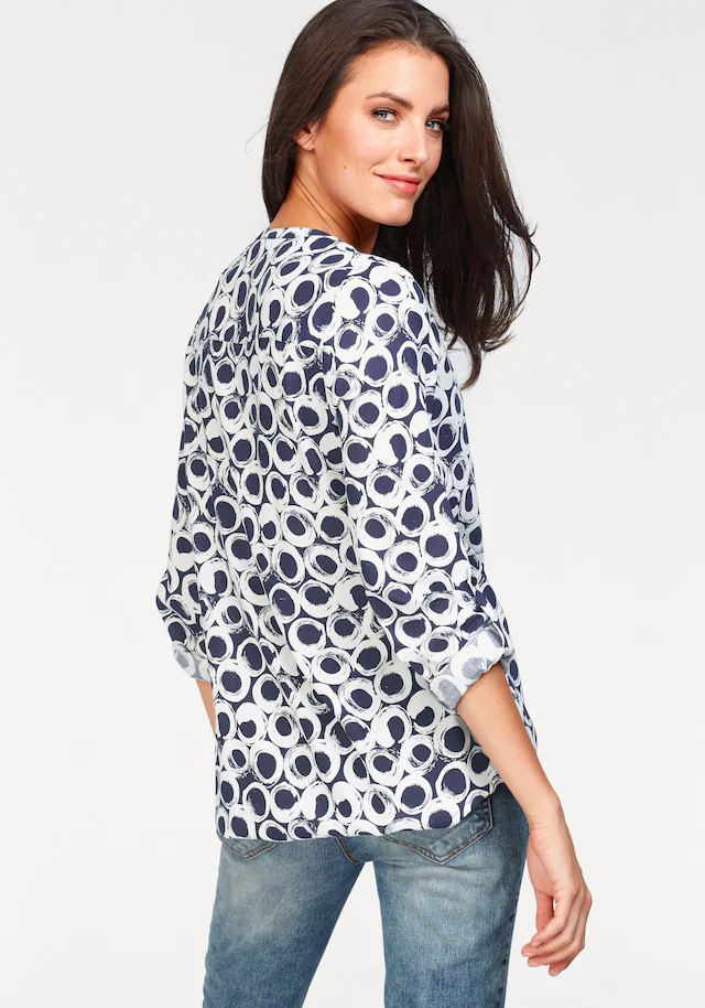 Aniston CASUAL Schlupfbluse mit krempelbaren Ärmeln