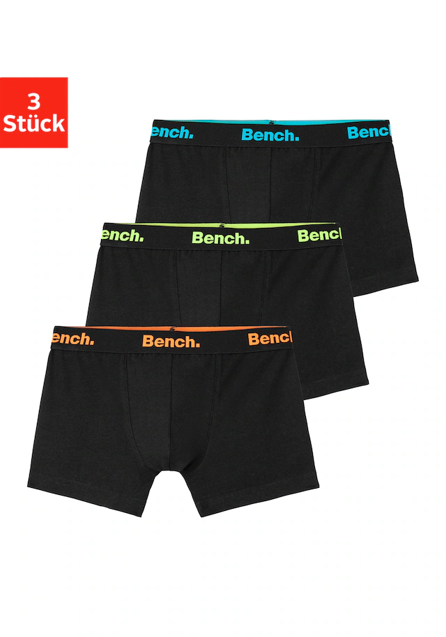 Bench. Boxer »Boxershorts für Jungen« Packung, 3 Stk. unifarben, mit Logoschriftzügen, Baumwollmischung
