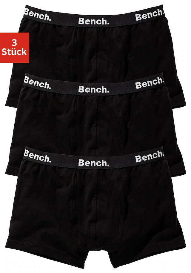 Bench. Boxer »Boxershorts für Jungen« Packung, 3 Stk. unifarben, mit Logoschriftzügen, Baumwollmischung