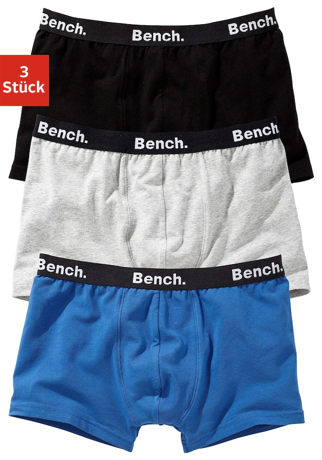 Bench. Boxer »Boxershorts für Jungen« Packung, 3 Stk. unifarben, mit Logoschriftzügen, Baumwollmischung