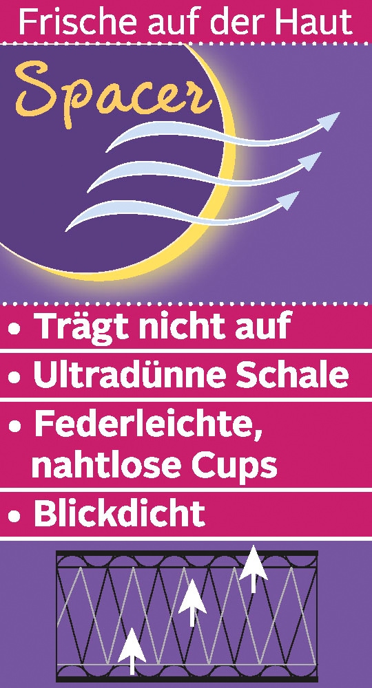 LASCANA Schalen-BH », T-Shirt-BH, BH mit Bügel, atmungsaktive Spacer-Schale« mit seidiger Microfaser, bequemer BH