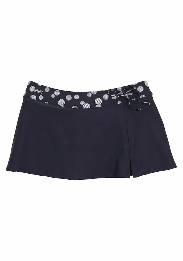 LASCANA Bade-Rock mit integrierter Bikinihose und bedrucktem Bündchen