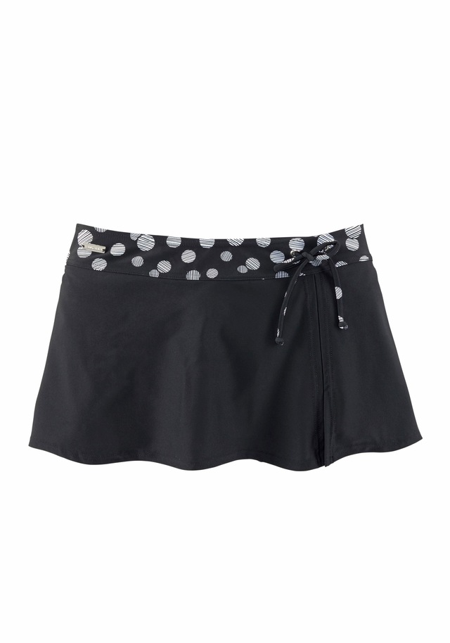 LASCANA Bade-Rock mit integrierter Bikinihose und bedrucktem Bündchen