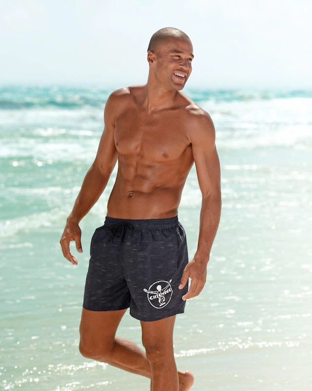 Chiemsee Badeshorts »Melange« mit Logodruck, seitliche Eingrifftaschen