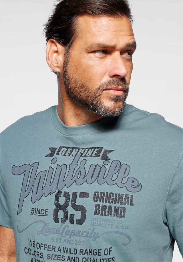 Man's World T-Shirt Kurzarm, mit stylischem Print, Rundhalsausschnitt, aus Baumwolle