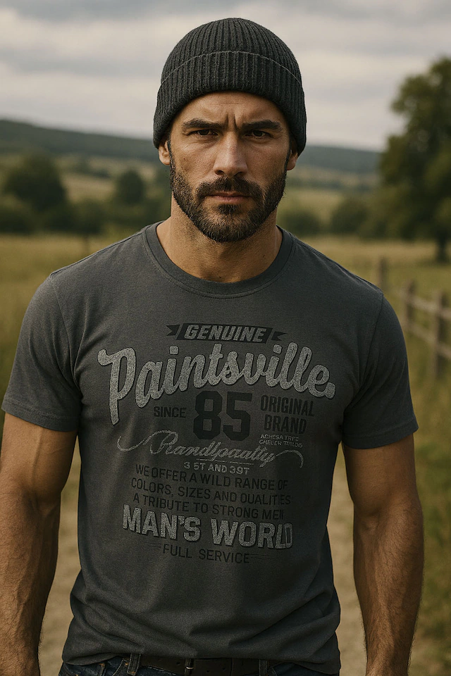 Man's World T-Shirt Kurzarm, mit stylischem Print, Rundhalsausschnitt, aus Baumwolle