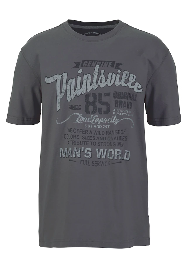 Man's World T-Shirt Kurzarm, mit stylischem Print, Rundhalsausschnitt, aus Baumwolle
