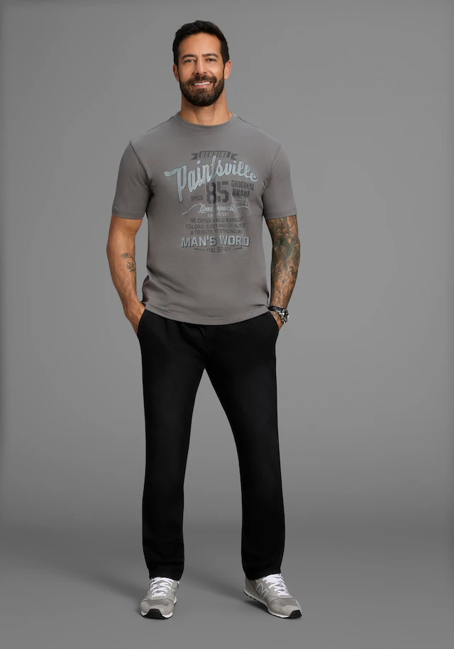 Man's World T-Shirt Kurzarm, mit stylischem Print, Rundhalsausschnitt, aus Baumwolle