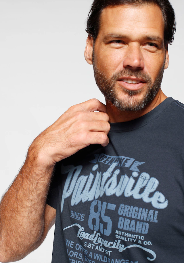 Man's World T-Shirt Kurzarm, mit stylischem Print, Rundhalsausschnitt, aus Baumwolle