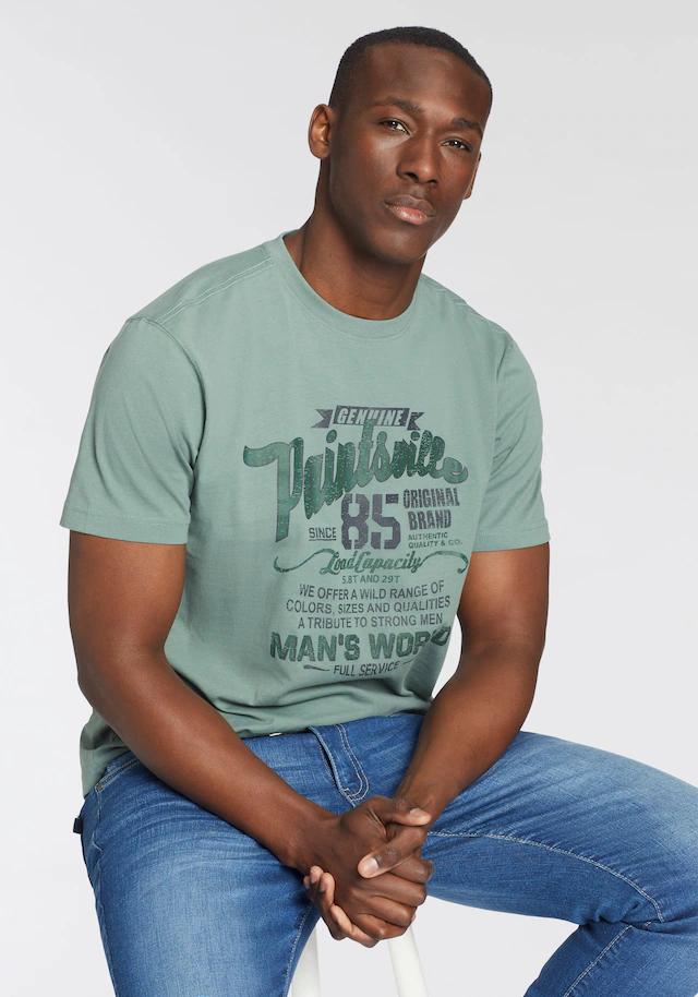 Man's World T-Shirt Kurzarm, mit stylischem Print, Rundhalsausschnitt, aus Baumwolle
