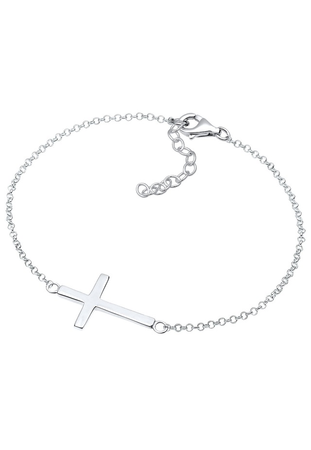 Elli Armkette »Armband Kreuz Horizontal Schlicht 925 Silber«