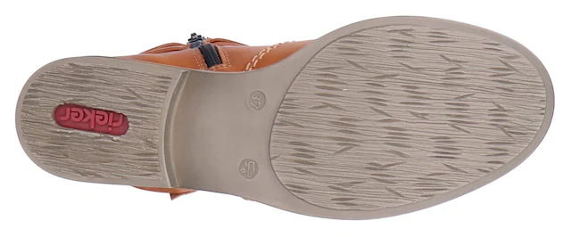 Rieker Winterboots , Winterstiefelette, Blockabsatz, Warmfutter, geraffter slouchy Schaft