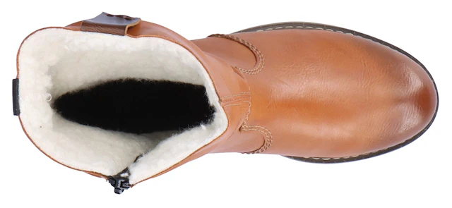 Rieker Winterboots , Winterstiefelette, Blockabsatz, Warmfutter, geraffter slouchy Schaft