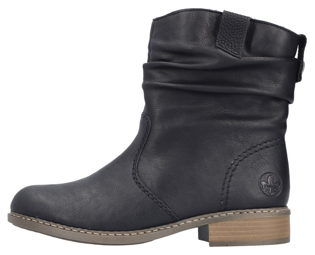Rieker Winterboots , Winterstiefelette, Blockabsatz, Warmfutter, geraffter slouchy Schaft