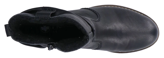 Rieker Winterboots , Winterstiefelette, Blockabsatz, Warmfutter, geraffter slouchy Schaft