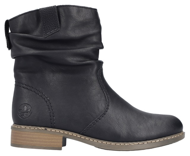 Rieker Winterboots , Winterstiefelette, Blockabsatz, Warmfutter, geraffter slouchy Schaft