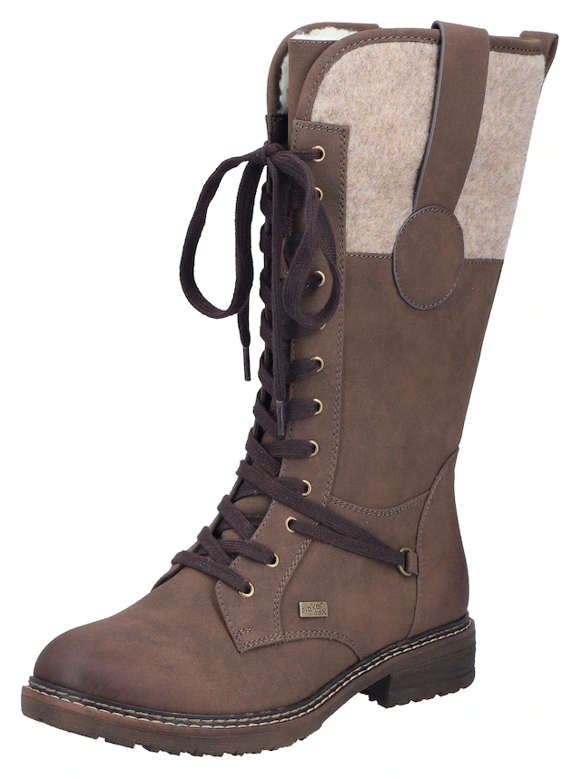 Rieker Schnürstiefel , Winterstiefel, Blockabsatz, Warmfutter, mit Tex-Ausstattung