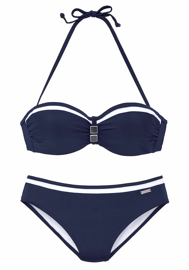 LASCANA Bügel-Bandeau-Bikini mit Kontrastdetails