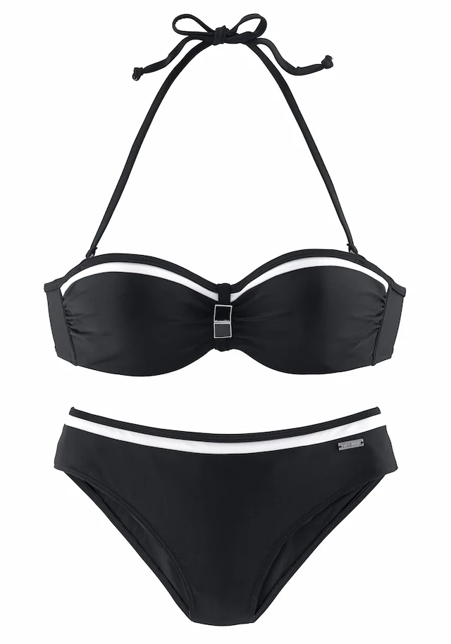 LASCANA Bügel-Bandeau-Bikini mit Kontrastdetails