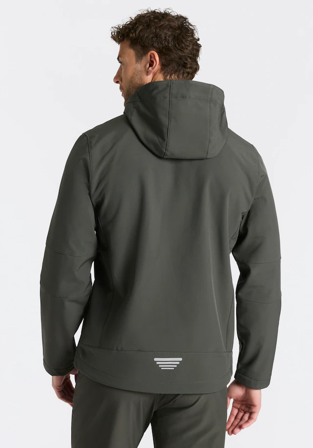 CMP Softshelljacke mit Kapuze mit hochschließendem Kragen, 3-lagig, wasserabweisend, winddicht